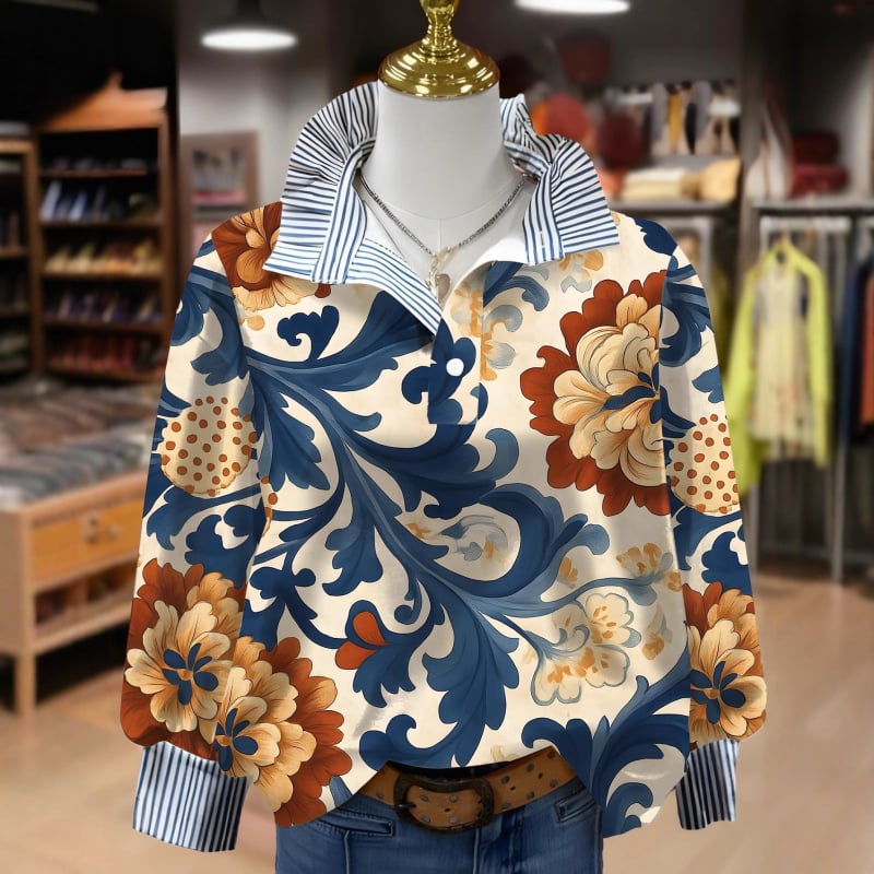 Дамска качулка от полиестерен флийс с 3D флорални принтове, дълги ръкави, яка с форма на гъбичка, нормална дължина, есен 2025