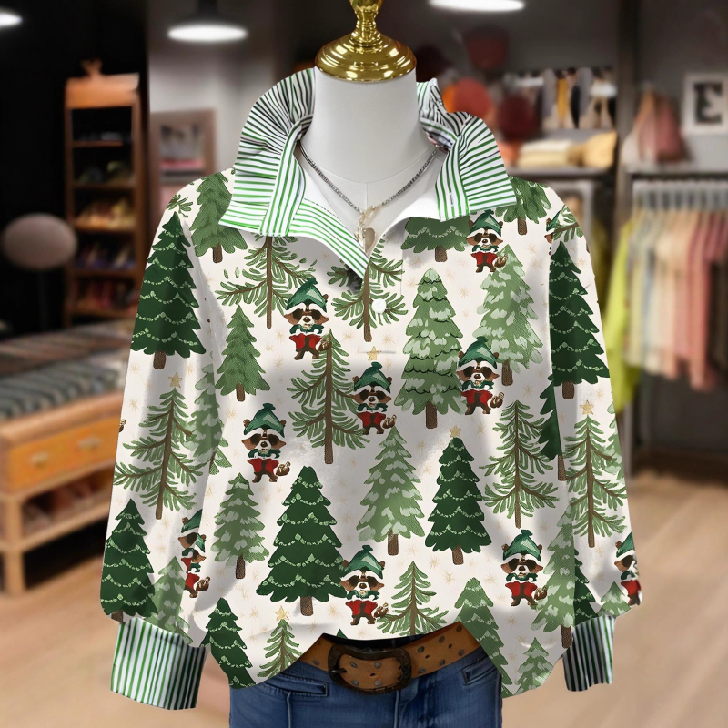 Дамска качулка от полиестерен флийс с 3D флорални принтове, дълги ръкави, яка с форма на гъбичка, нормална дължина, есен 2025