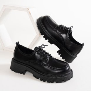 Sieviešu loaferi: apaļš purns, britiskais stils, PU augšdaļa, vidēja papēža augstums 3–5 cm, bieza zole