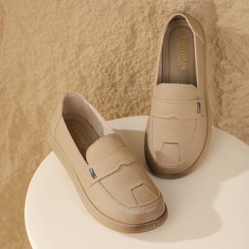 Обувки за майки, без връзки, кръгъл нос, горна част микрофибър кожа, подметка PU, нисък ток 1–3 cm