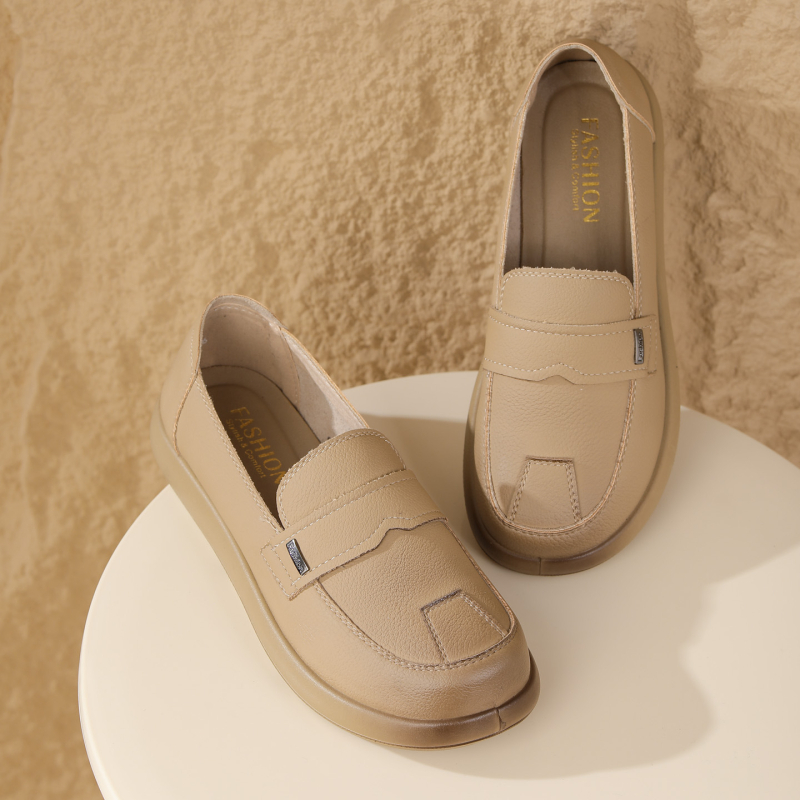 Обувки за майки, без връзки, кръгъл нос, горна част микрофибър кожа, подметка PU, нисък ток 1–3 cm