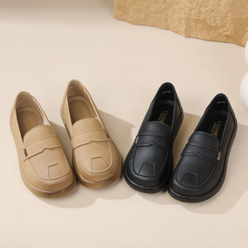 Обувки за майки, без връзки, кръгъл нос, горна част микрофибър кожа, подметка PU, нисък ток 1–3 cm