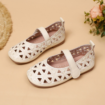 Детски обувки за момичета с PU горна част и дишаща мрежеста конструкция, гумена подметка, велкро закопчаване, корейски стил, лято 2025