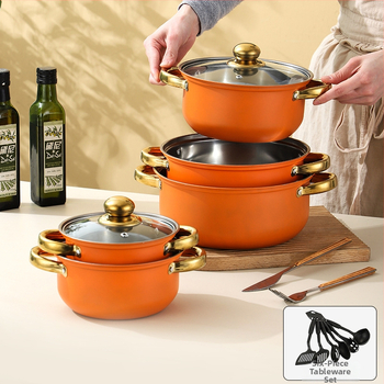 Poti komplekt 400-sarja roostevabast terasest, suitsuvaba pott, klaas kaas, ühilduvus üldise pliidiga, 10-osaline komplekt