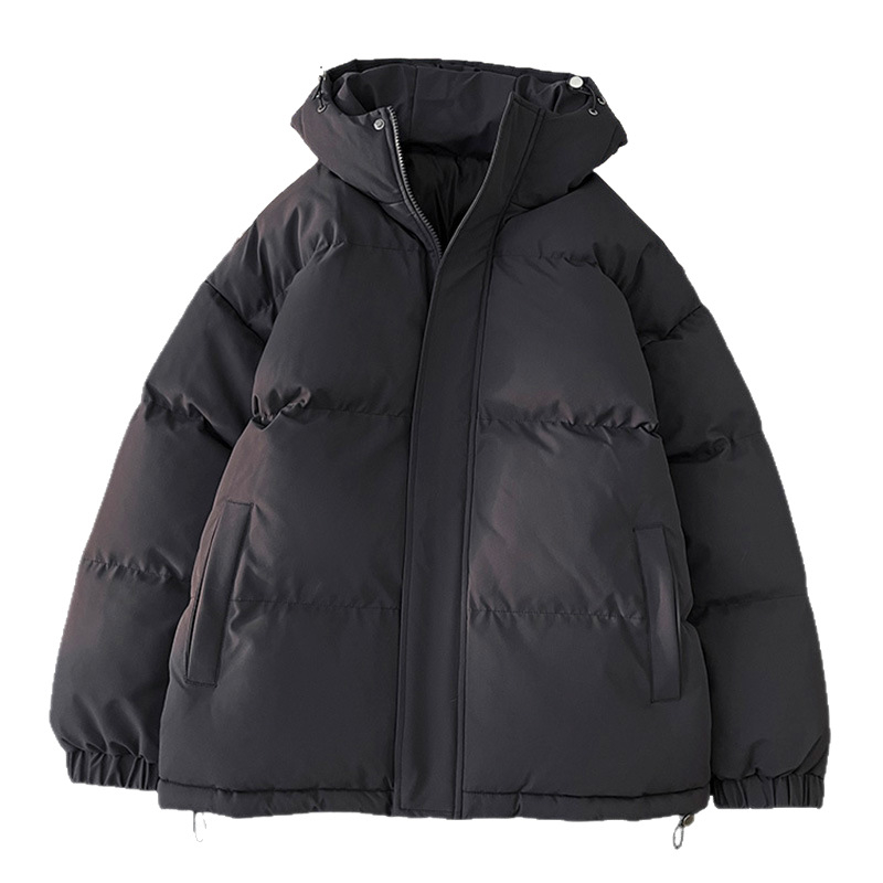 Дамско памучно яке с полиестер-памучен пълнеж, дълъг модел, качулка, свободен силует, закопчаване с цип, дебело изолиран