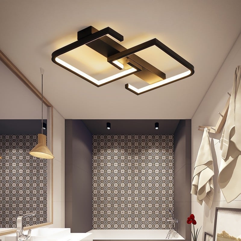 Таванен полилей | Модерен минималистичен стил, LED осветление, 220V, обхват 10-15 м², метално тяло от желязо с силиконов плафон