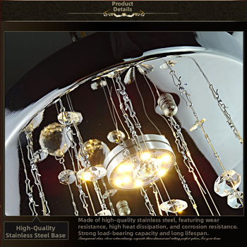 Laelamp kristallvarjuga ja rauast korpusega, LED-valgus, pinge ≤ 36V, sobib korridorile ja sisenemisele.