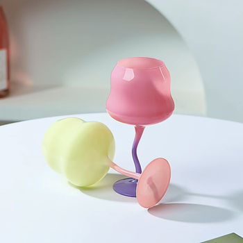 Винена чаша в стил Macaron със змийски дизайн и силует вдъхновен от облаци (кристален материал; 120 g; 1 бр.)