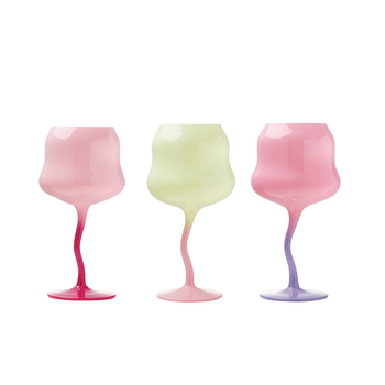 Винена чаша в стил Macaron със змийски дизайн и силует вдъхновен от облаци (кристален материал; 120 g; 1 бр.)