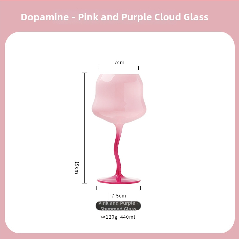 Macaron stiilis veiniklaas madu-sarnase kujunduse ja pilve inspireeritud siluett (kristallmaterjal; kaal 120 g; 1 tk)