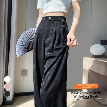 Жени широки панталони с висока талия, акрилни влакна, 95%+, градски стил