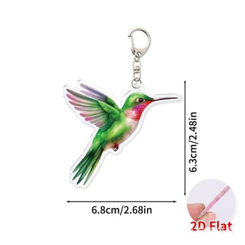 Нов трансграничен 2D акрилен ключодържател с влюбена птица, на склад, търговия на едро, аниме петолъчна звезда, висулка за студентска раница.