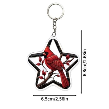 Нов трансграничен 2D акрилен ключодържател с влюбена птица, на склад, търговия на едро, аниме петолъчна звезда, висулка за студентска раница.
