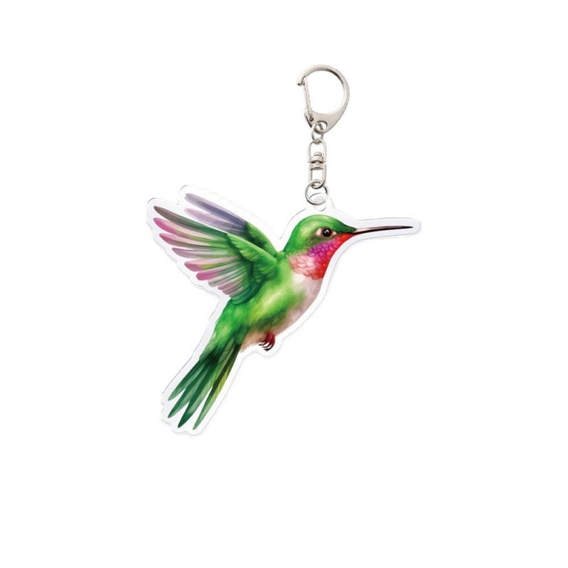 Нов трансграничен 2D акрилен ключодържател с влюбена птица, на склад, търговия на едро, аниме петолъчна звезда, висулка за студентска раница.