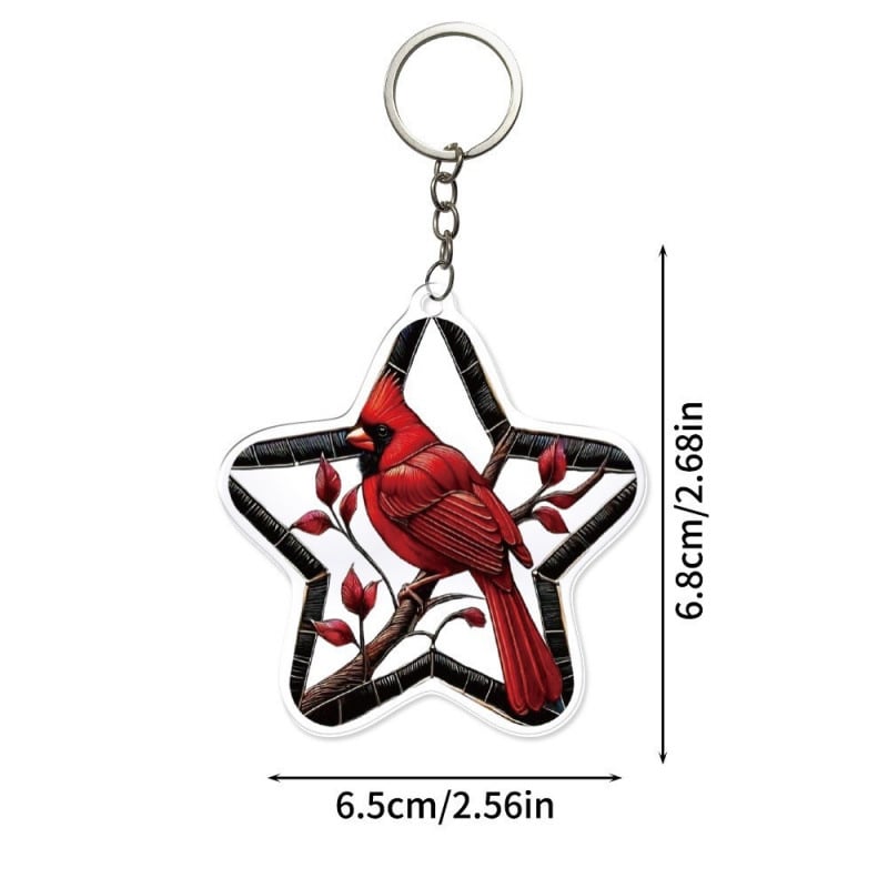 Нов трансграничен 2D акрилен ключодържател с влюбена птица, на склад, търговия на едро, аниме петолъчна звезда, висулка за студентска раница.