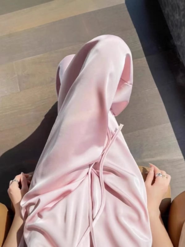 Дамски ежедневни сатенени панталони, свободна кройка, cropped дължина, микроеластичност, лято 2025