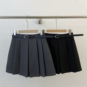 Памучна плисирана къса пола, есен 2025, ежедневен стил японско-корейски