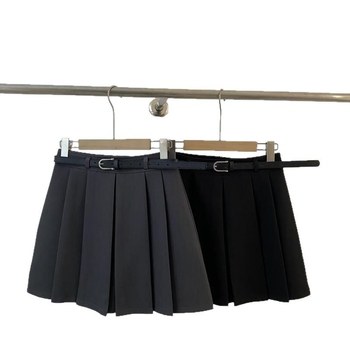 Памучна плисирана къса пола, есен 2025, ежедневен стил японско-корейски