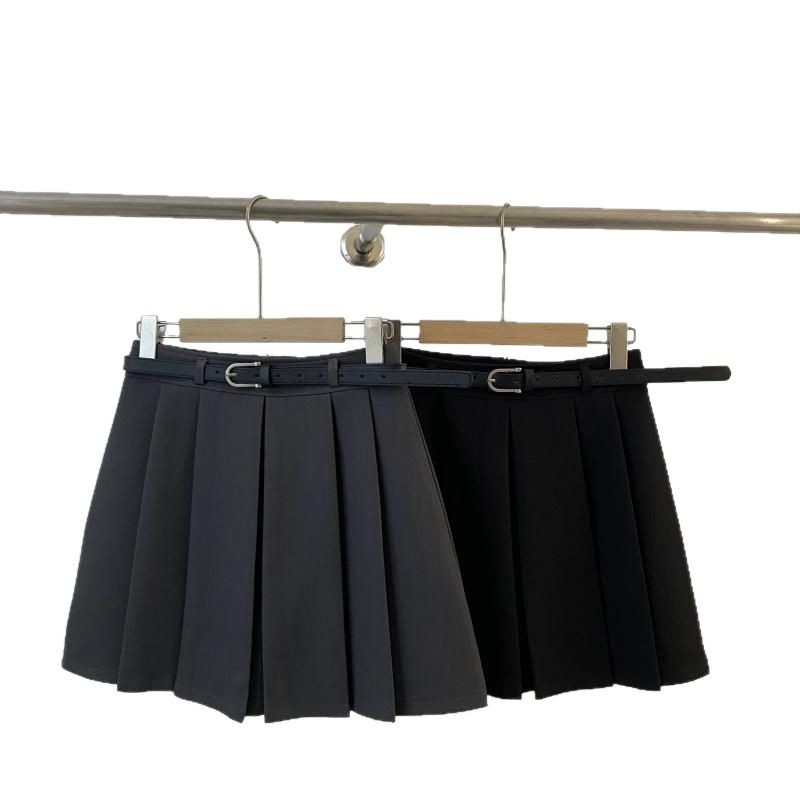 Памучна плисирана къса пола, есен 2025, ежедневен стил японско-корейски