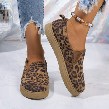 Sieviešu loaferi ar biezu zoli, ikdienas slip-on, auduma augšdaļa, gumijas zole, apaļš purns, zems papēdis 1–3 cm