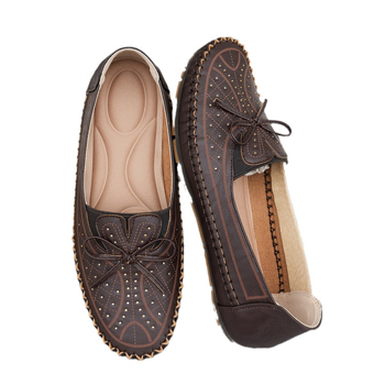 Sieviešu retro plakanas kurpes ar apaļu purnu, PU augšdaļa, zems augšējais augums, TPR zole