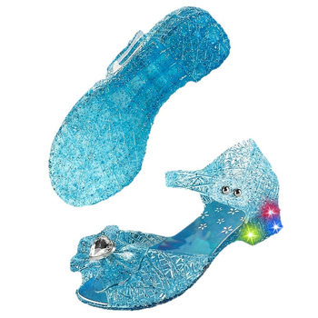 Принцески сандали за момичета, PVC горна част и подметка, открит пръст, закопчаване с катарама, за деца 1–12 години (лято, пролет, есен)