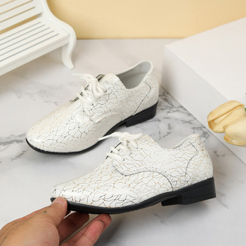 Обувки Оксфорд за момчета в британски стил, предно връзване, горна част изкуствена кожа, PU подплата и PU стелка, подметка гума