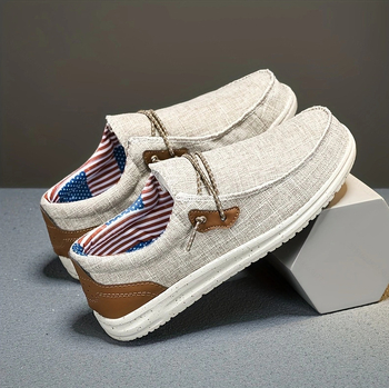 Мъжки платнени лофери без връзки — дишащи, EVA подметка, летен стил