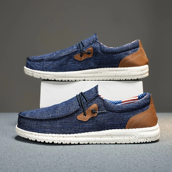 Мъжки платнени лофери без връзки — дишащи, EVA подметка, летен стил