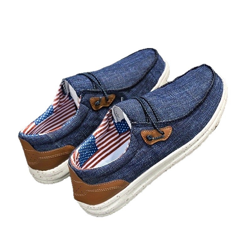 Мъжки платнени лофери без връзки — дишащи, EVA подметка, летен стил