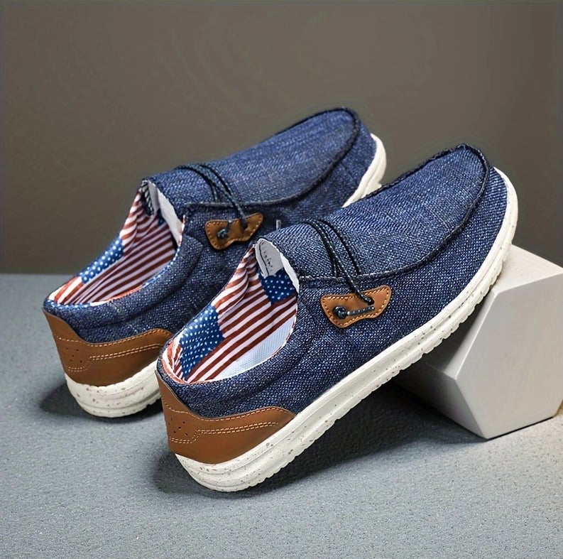 Мъжки платнени лофери без връзки — дишащи, EVA подметка, летен стил