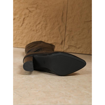 Cizme moto cu partea superioară din satin, înălțime peste genunchi, unisex Chelsea bot