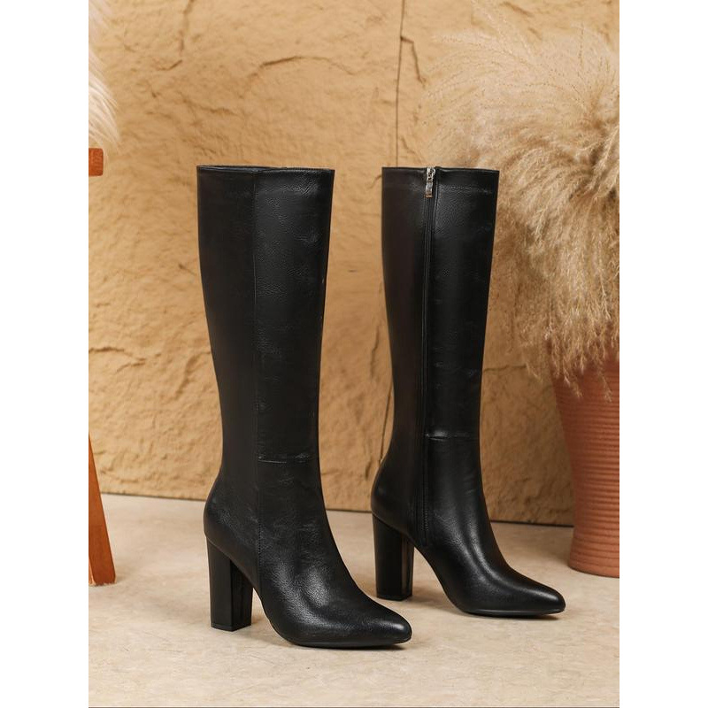 Cizme moto cu partea superioară din satin, înălțime peste genunchi, unisex Chelsea bot