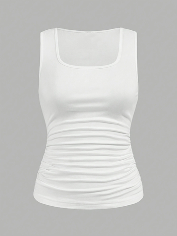 Ženske bez rukava majice - Set od 3 komada, Slim-fit, Poliester, Casual japansko-korejski stil, Za odrasle žene, Ljeto 2025