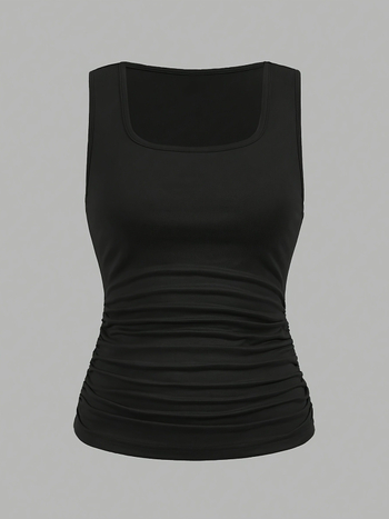 Ženske bez rukava majice - Set od 3 komada, Slim-fit, Poliester, Casual japansko-korejski stil, Za odrasle žene, Ljeto 2025