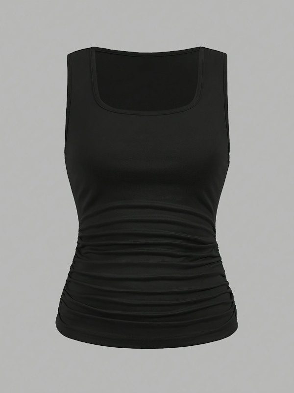 Ženske bez rukava majice - Set od 3 komada, Slim-fit, Poliester, Casual japansko-korejski stil, Za odrasle žene, Ljeto 2025