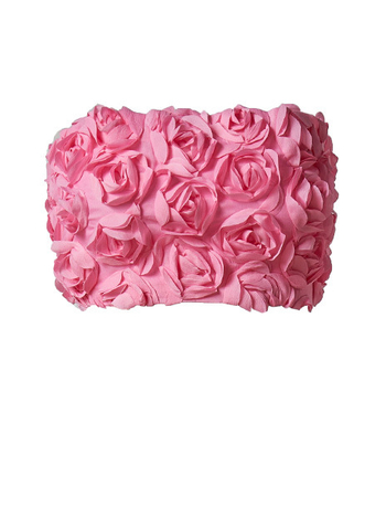 Ženski strapless crop top s 3D cvjetnim patchom, poliester 95%+, s elastanom, uski kroj, do 40 cm kratka duljina, gradski hipster stil, proljeće 2025