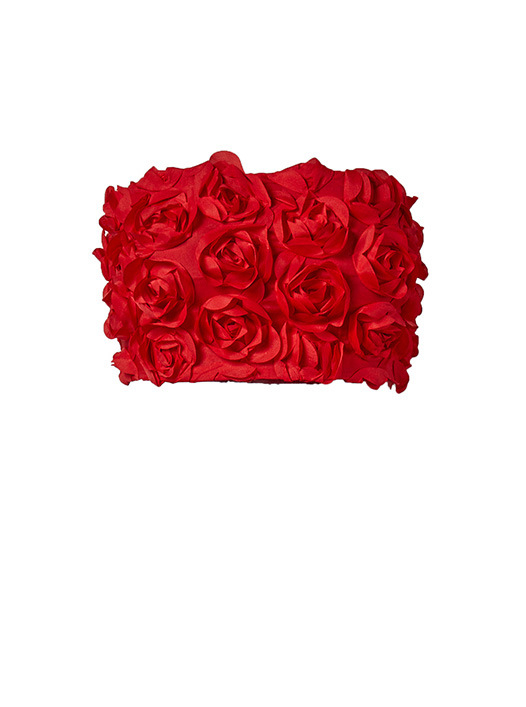 Ženski strapless crop top s 3D cvjetnim patchom, poliester 95%+, s elastanom, uski kroj, do 40 cm kratka duljina, gradski hipster stil, proljeće 2025