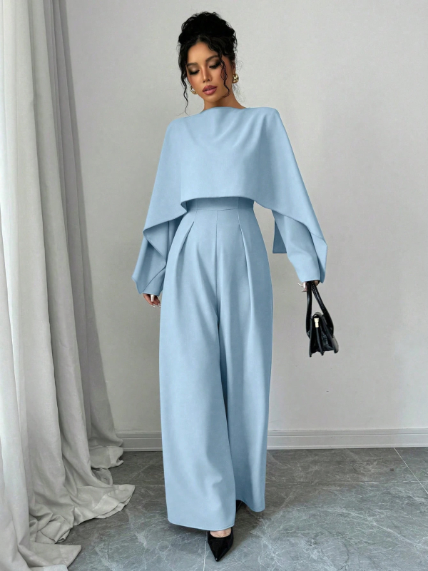 Гащеризон с дълъг ръкав, полиестер, средна талия, прави панталони, за пролет и есен