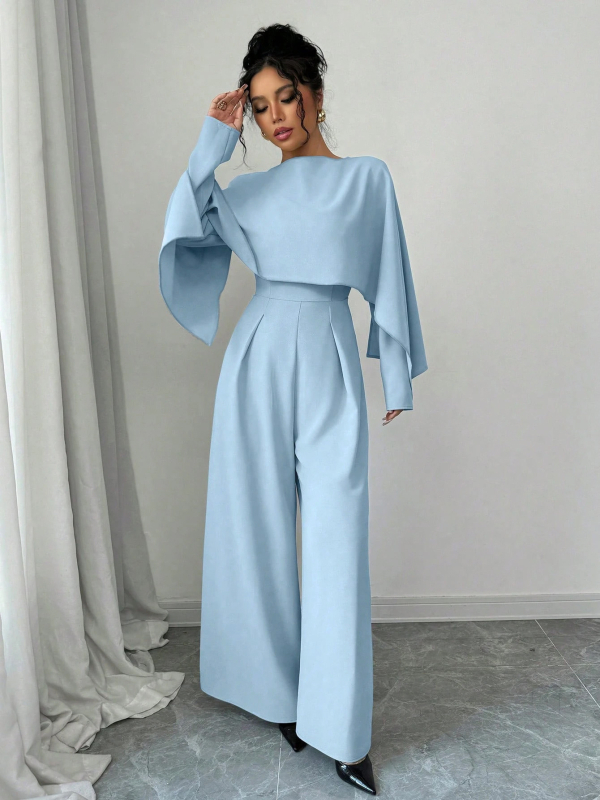 Гащеризон с дълъг ръкав, полиестер, средна талия, прави панталони, за пролет и есен