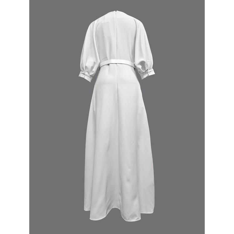 Елегантна рокля с заешка козина, сваляща се качулка, пролет 2025, налична на склад