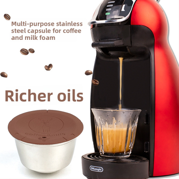 Roostevabast terasest Dolce Gusto kapslite filtrikupp, kahekordse kasutusega kohvile ja piimavahule