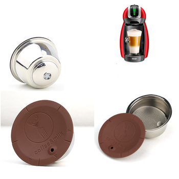 Roostevabast terasest Dolce Gusto kapslite filtrikupp, kahekordse kasutusega kohvile ja piimavahule