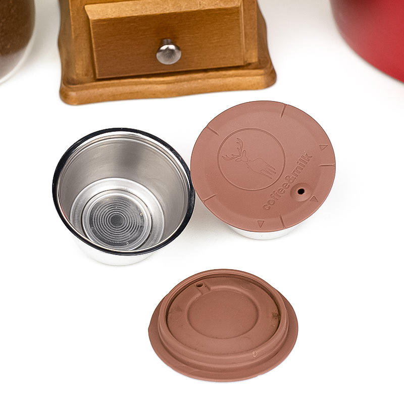 Roostevabast terasest Dolce Gusto kapslite filtrikupp, kahekordse kasutusega kohvile ja piimavahule