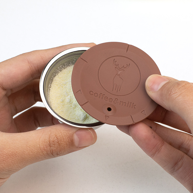 Roostevabast terasest Dolce Gusto kapslite filtrikupp, kahekordse kasutusega kohvile ja piimavahule