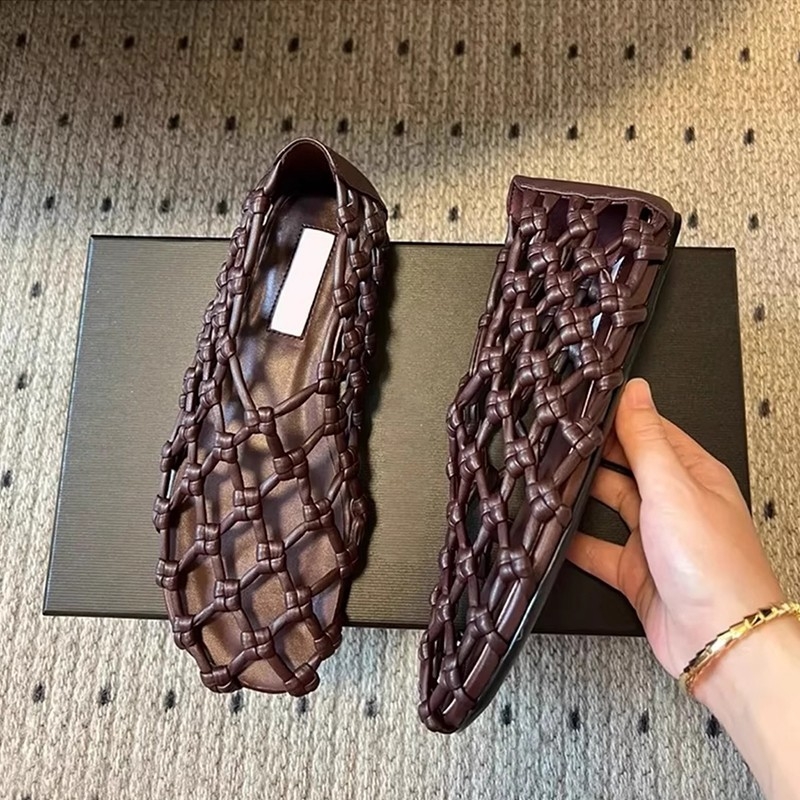 Плажни сандали с овча кожа, PVC подметка, кръгъл нос, ретро стил, дишащи