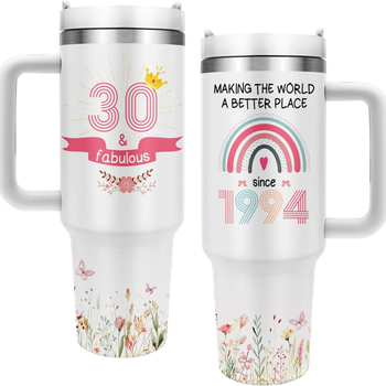 Термос чаша с дръжка за автомобил - вътрешен резервоар от 316 неръждаема стомана; корпус от 304 неръждаема стомана - 6-12 часа изолация