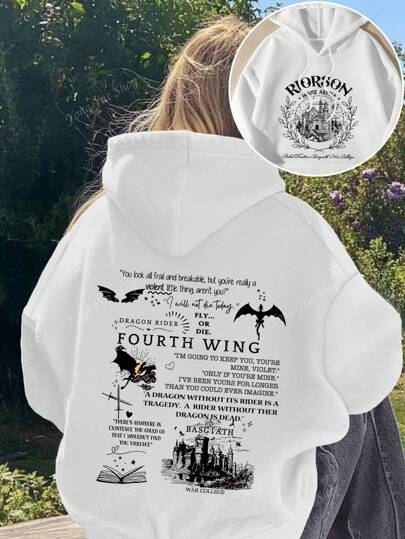 Дамски памучен суитшърт с качулка, свободна кройка, дълги ръкави, кръгло деколте