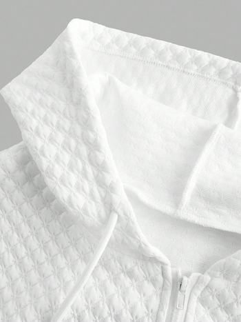 Дамски суитшърт жакет с качулка, плътен полиестер, 90–95% полиестер, цип, къса дължина, елегантен делови стил, принт