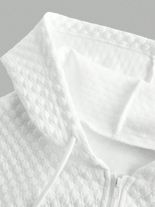 Дамски суитшърт жакет с качулка, плътен полиестер, 90–95% полиестер, цип, къса дължина, елегантен делови стил, принт